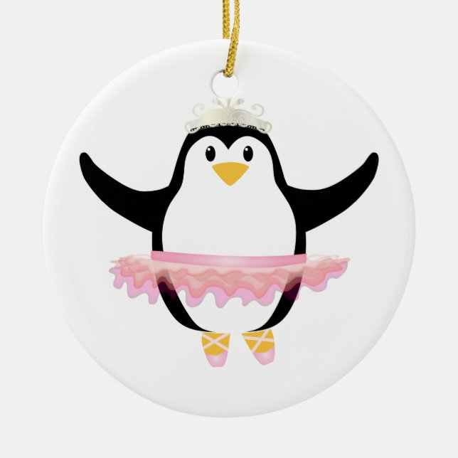 Adorno De Cerámica Pingüino de la bailarina (Frente)
