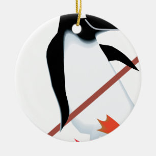 Adorno De Cerámica Pingüino del hockey