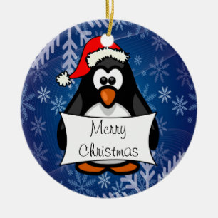 Adorno De Cerámica Pingüino del navidad