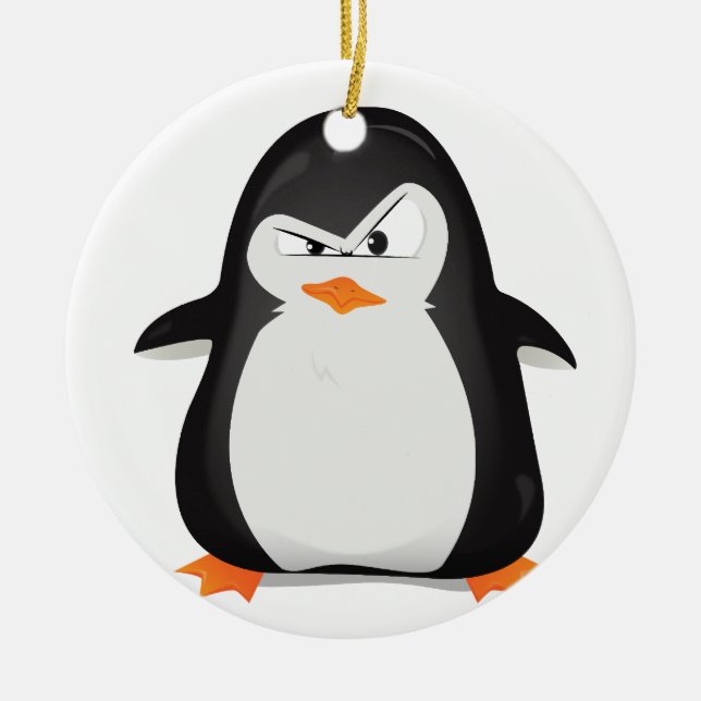 Adorno De Cerámica Pingüino enojado (Frente)