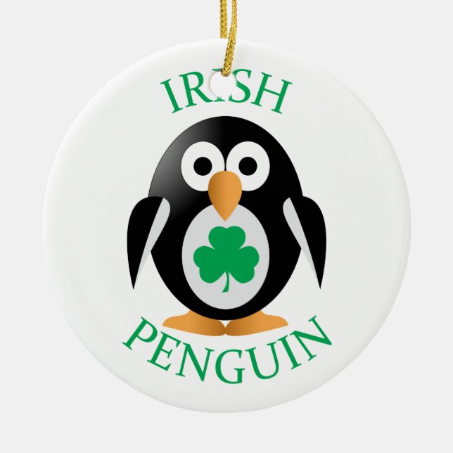 Adorno De Cerámica Pingüino irlandés (Frente)