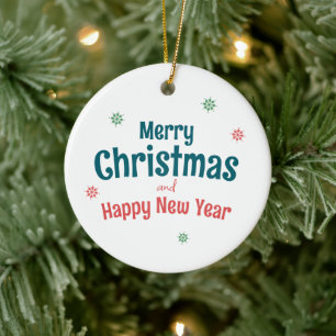 Adorno De Cerámica Pinguino lindo y feliz Feliz Navidad