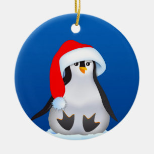 Adorno De Cerámica Pingüino navidad