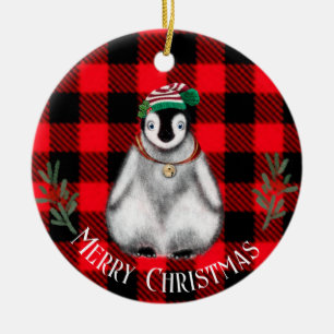 Adorno De Cerámica Pingüino Navidad, Ce de animales del Ártico festiv