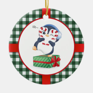 Adorno De Cerámica Pingüino Navidades