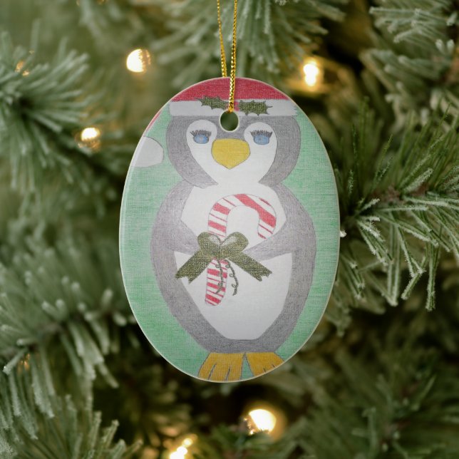 Adorno De Cerámica Pingüino Navidades (Árbol)