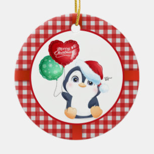 Adorno De Cerámica Pingüino Navidades
