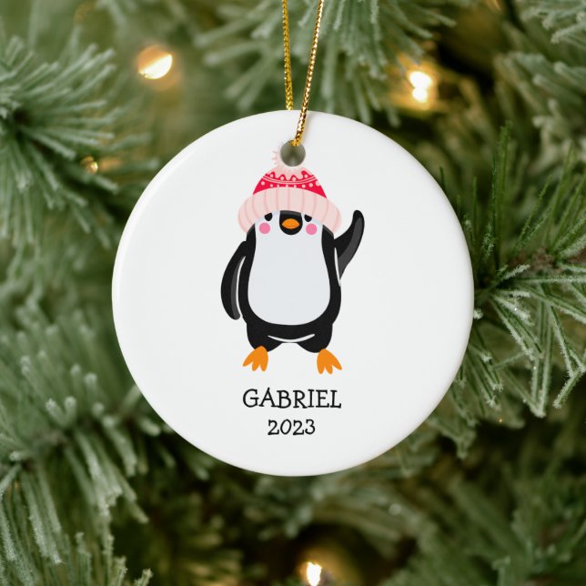 Adorno De Cerámica Pingüino Navidades burdos y personalizados en Gorr (Árbol)
