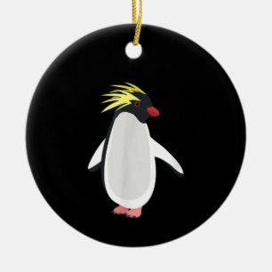 Adorno De Cerámica Pingüino Saltarrocas Adorable Animal Antártico Div