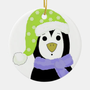 Adorno De Cerámica Pingüino sorprendido