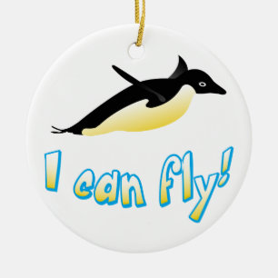 Adorno De Cerámica Pingüino volador