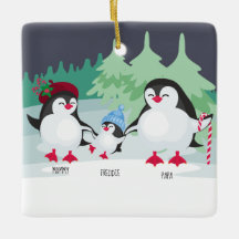 Pingüinos con nombres para familia de 3