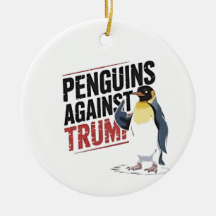 Adorno De Cerámica Pingüinos Contra Trump Anti Trump EE. UU.