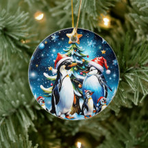 Pingüinos cortos en un estilo personalizado alegre