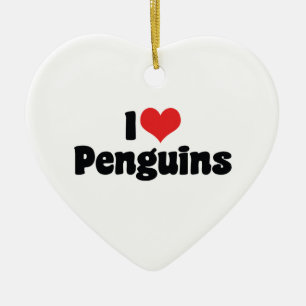 Adorno De Cerámica Pingüinos de Corazón que Amo - Amante de Pingüinos