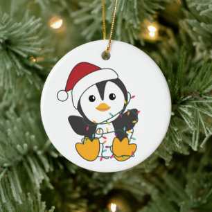 Adorno De Cerámica Pingüinos Navidades nevan animales de invierno pin