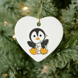 Adorno De Cerámica Pingüinos Navidades nevan animales de invierno pin