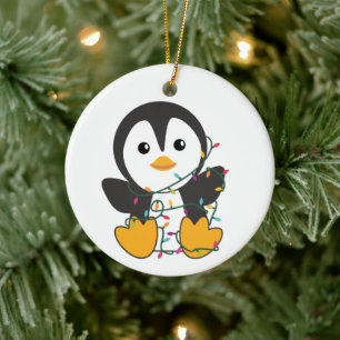 Adorno De Cerámica Pingüinos Navidades nevan animales de invierno pin