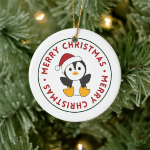Adorno De Cerámica Pingüinos Navidades Nieve Animales De Invierno Pin