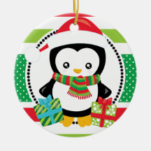 Pingüinos personalizados del navidad con día de