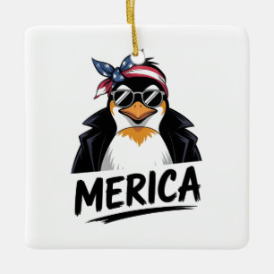 Adorno De Cerámica Pingüinos Resistentes Pengüinos Protestan Contra