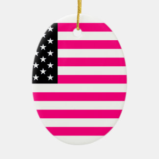 Adorno De Cerámica pink american flag