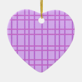 Adorno De Cerámica Pink and purple flower checkered pattern