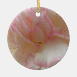 Adorno De Cerámica Pink and White Carnation Custom Birthday