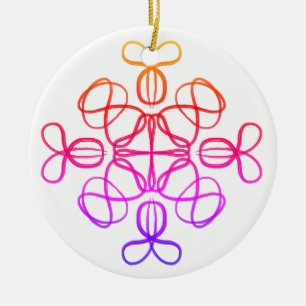 Adorno De Cerámica Pink Busy Bee Doodle Mandala #18