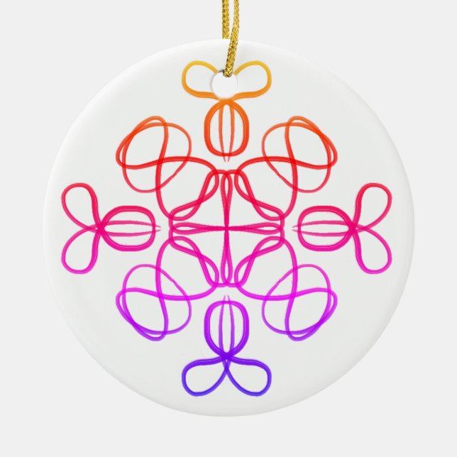 Adorno De Cerámica Pink Busy Bee Doodle Mandala #18 (Frente)