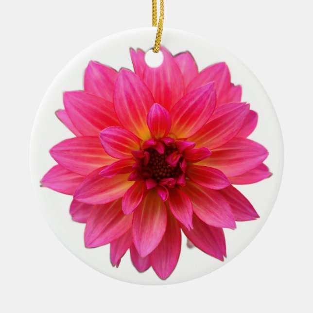 Adorno De Cerámica Pink Dahlia Ornament (Frente)