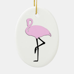 Adorno De Cerámica Pink Flamingos