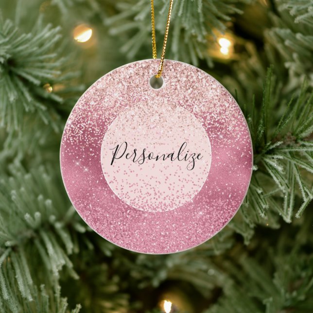 Adorno De Cerámica Pink Glitz (Árbol)