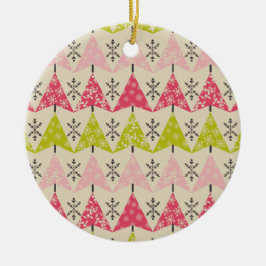 Adorno De Cerámica Pink & green Christmas trees