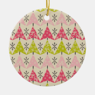 Adorno De Cerámica Pink & green Christmas trees
