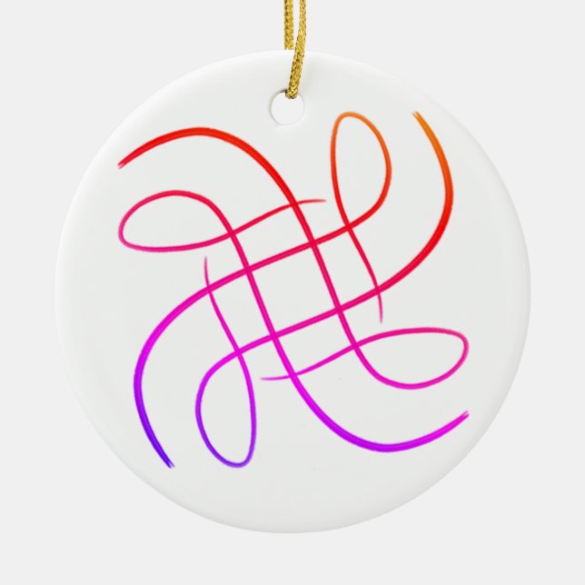 Adorno De Cerámica Pink Hashy Mandala #8 (Frente)