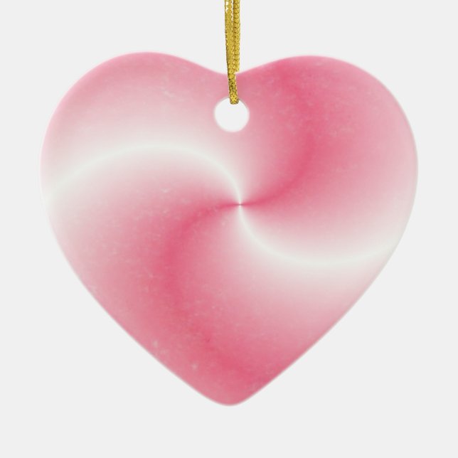 Adorno De Cerámica Pink Heart Swirl - Ornament (Frente)