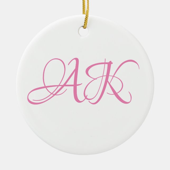 Adorno De Cerámica Pink Initial Monogram Mug - CUSTOMIZABLE! (Frente)