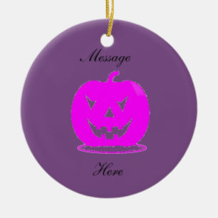 Adorno De Cerámica Pink Jack o'lantern Halloween Thunder_Cove