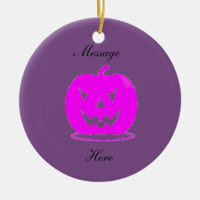 Adorno De Cerámica Pink Jack o'lantern Halloween Thunder_Cove (Frente)