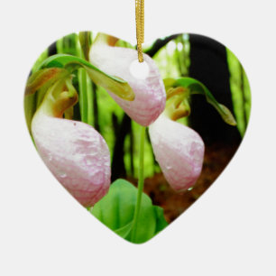 Adorno De Cerámica Pink Lady Slipper Wild Orchid
