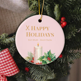 Adorno De Cerámica Pink Logo Ornament for Salons