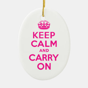 Adorno De Cerámica Pink Profundo mantener la calma y continuar