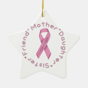 Adorno De Cerámica Pink Ribbon of Courage