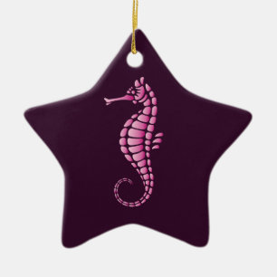 Adorno De Cerámica Pink Seahorse