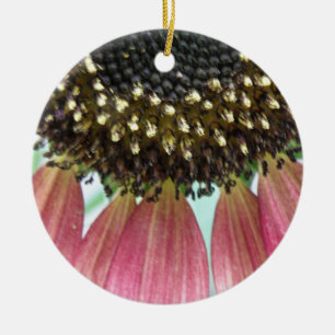 Adorno De Cerámica Pink Sunflower Custom Birthday