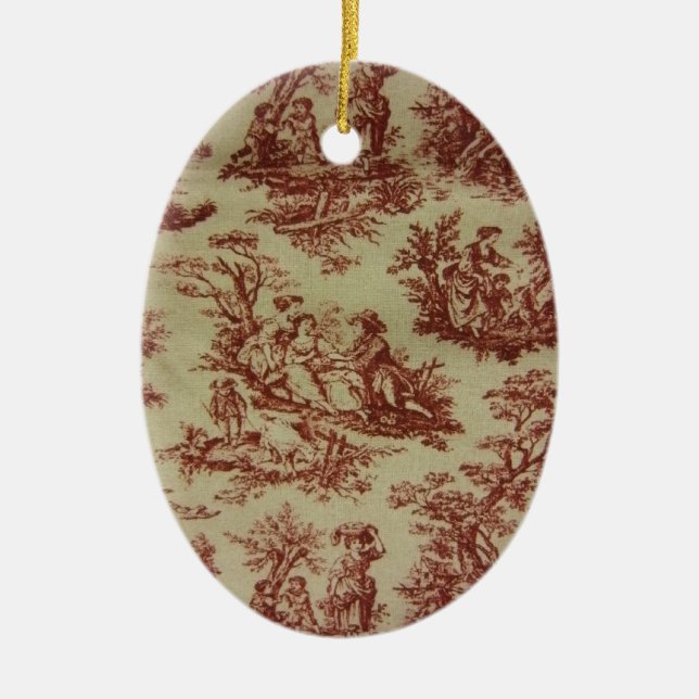 Adorno De Cerámica Pink Toile (Frente)