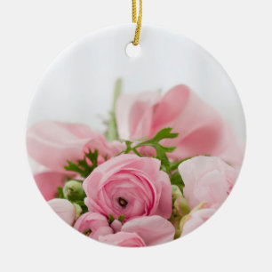 Adorno De Cerámica Pink Wedding Roses