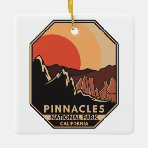 Adorno De Cerámica Pinnacles National Park Minimal Retro Emblem