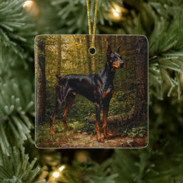 Adorno De Cerámica Pinscher Doberman